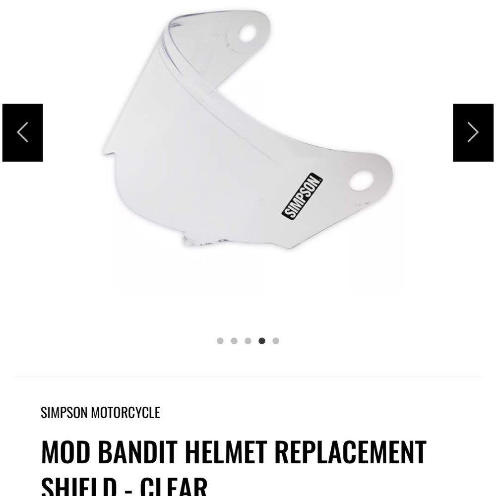 Simpson Motorcycle Mod Bandit Helmet Replacement Shield - Clear